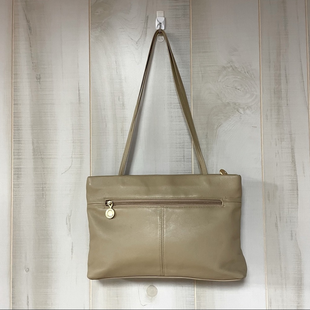 Women's Beige Leather Shoulder Bag